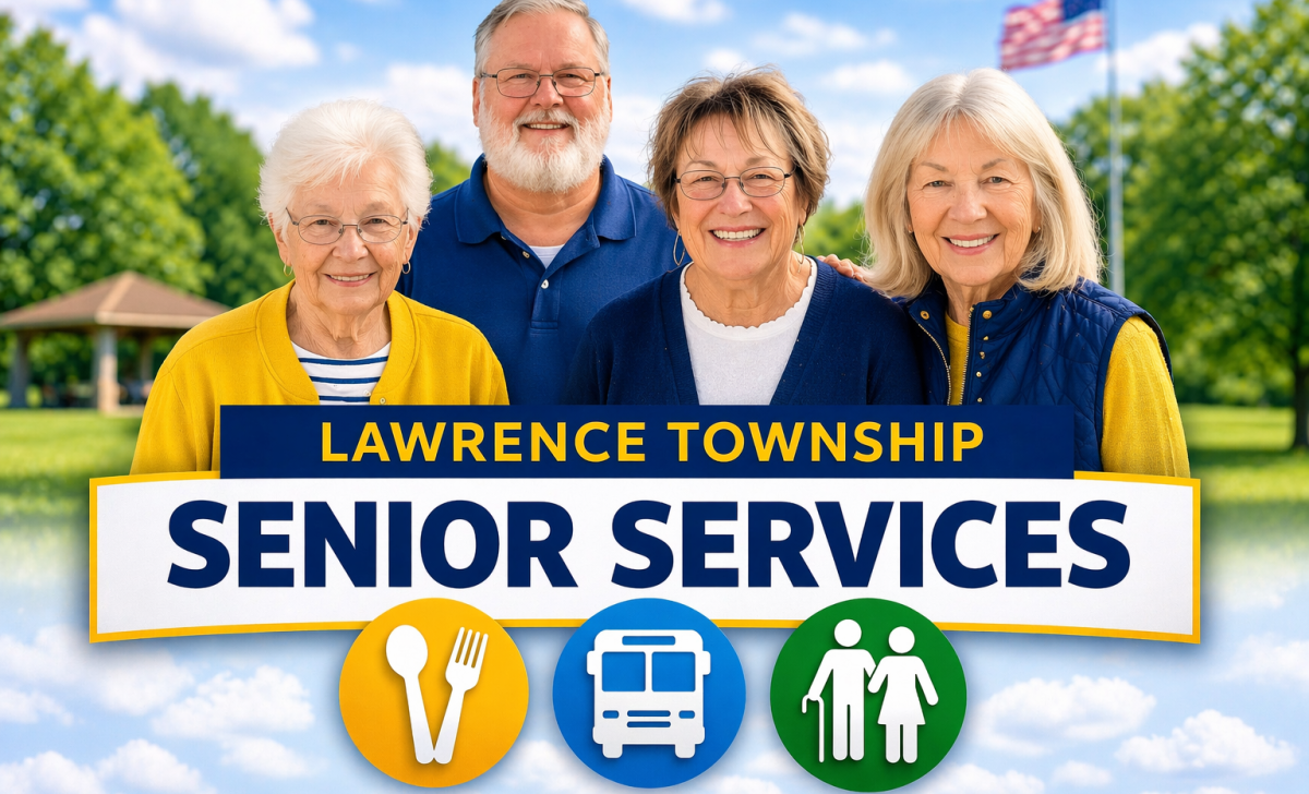Lawrence Township Senior Services graphic representing programs and resources for older adults.